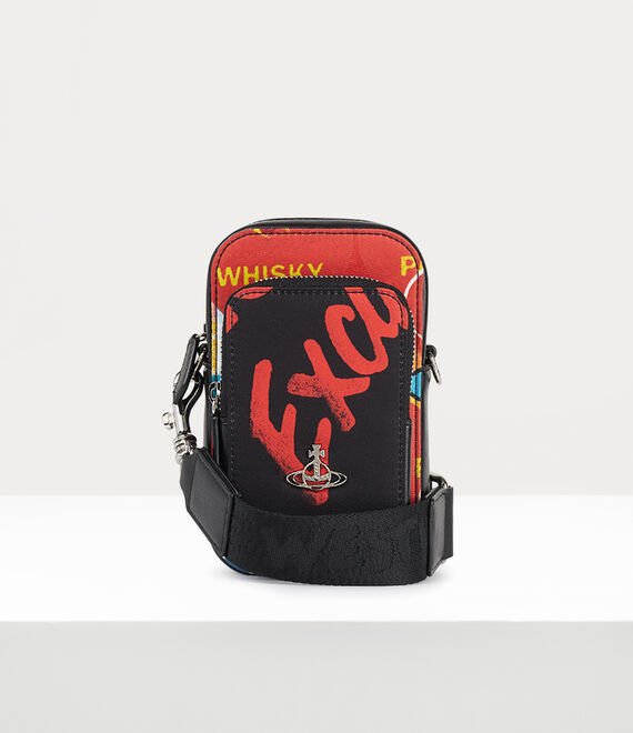 Vivienne Westwood Re-Nylon Phone Crossbody Bag in BLACK/MULTI